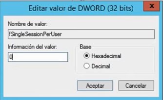 permitir sesiones remotas multiples windows server 2012 R2